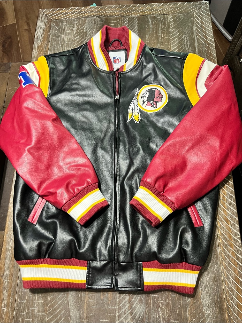 Washington Redskins Men’s NFL Faux Leather Varsity Jacket Size L